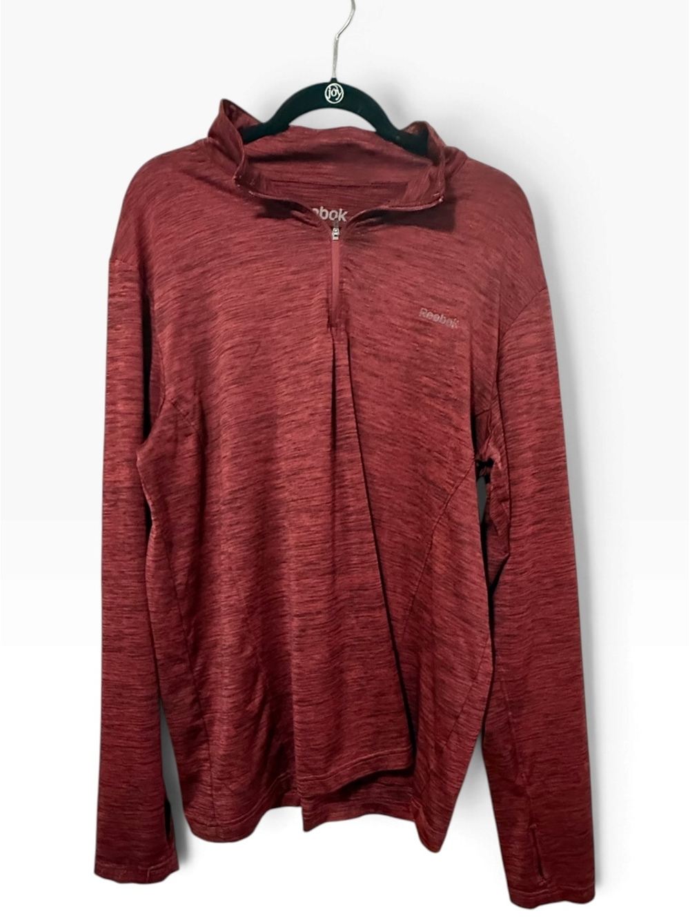 Reebok Men's Long Sleeve Pullover Hoodie in Burgundy, Size Large